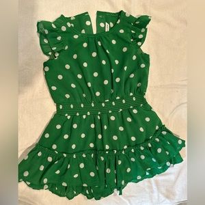 Green polka dot dress